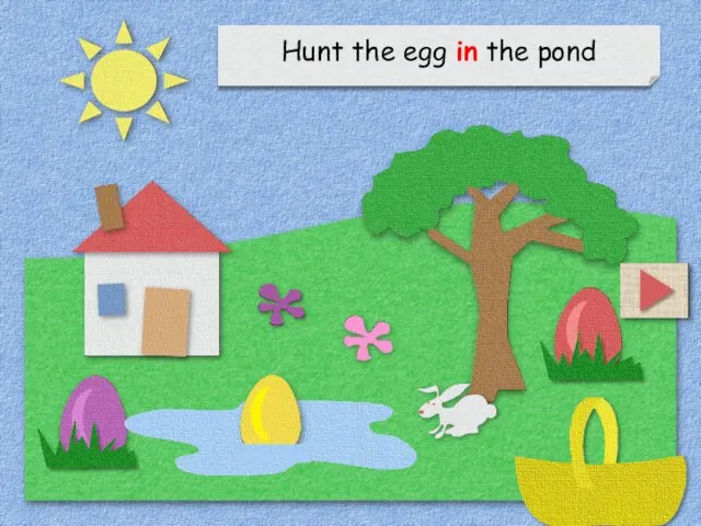 Hunt the egg in the pond