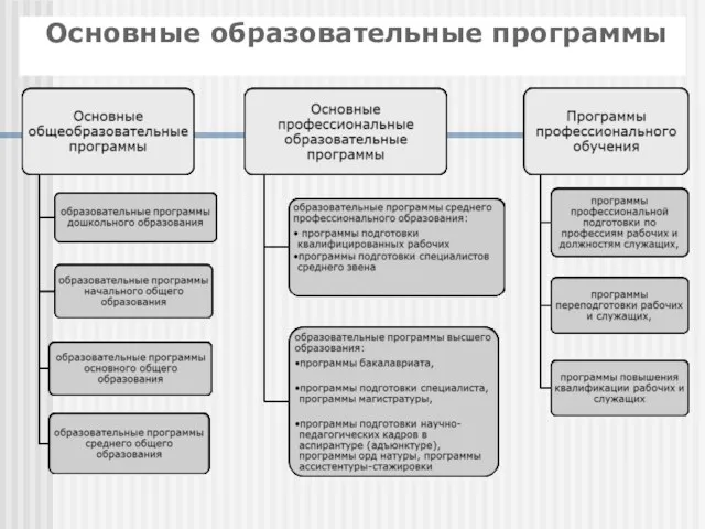 Основные образовательные программы