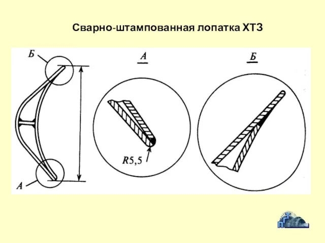 Сварно-штампованная лопатка ХТЗ