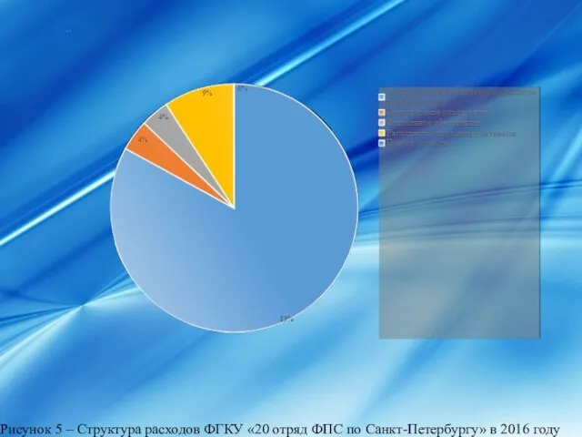 Рисунок 5 – Структура расходов ФГКУ «20 отряд ФПС по Санкт-Петербургу» в 2016 году