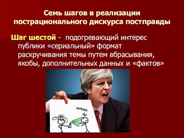 Семь шагов в реализации пострационального дискурса постправды Шаг шестой -