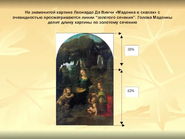 На знаменитой картине Леонардо Да Винчи «Мадонна в скалах» с