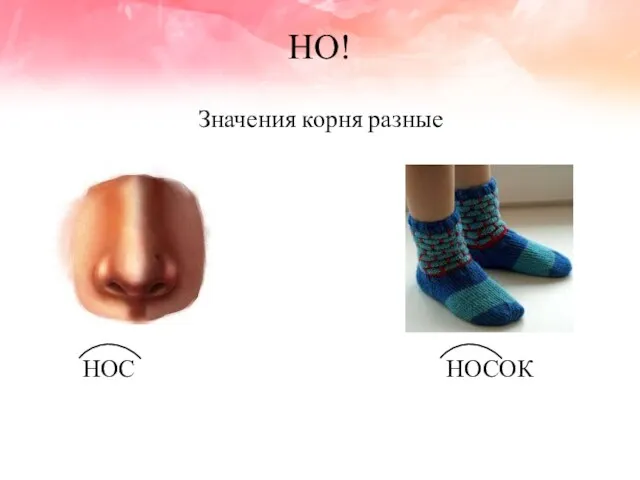 НО! Значения корня разные НОС НОСОК