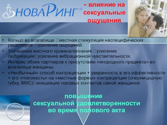 - влияние на сексуальные ощущения Кольцо во влагалище ?местная стимуляция