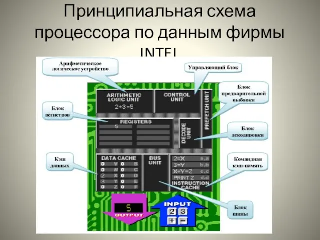 Принципиальная схема процессора по данным фирмы INTEL