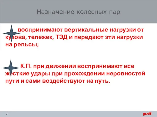 воспринимают вертикальные нагрузки от кузова, тележек, ТЭД и передают эти