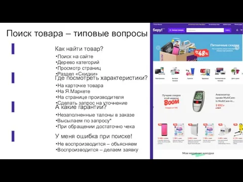 Поиск товара – типовые вопросы Как найти товар? Где посмотреть