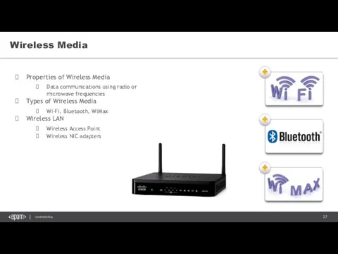 Wireless Media Properties of Wireless Media Data communications using radio