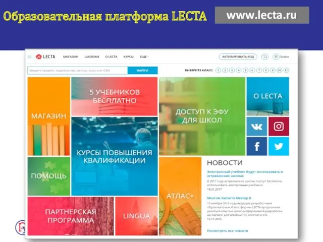Образовательная платформа LECTA www.lecta.ru