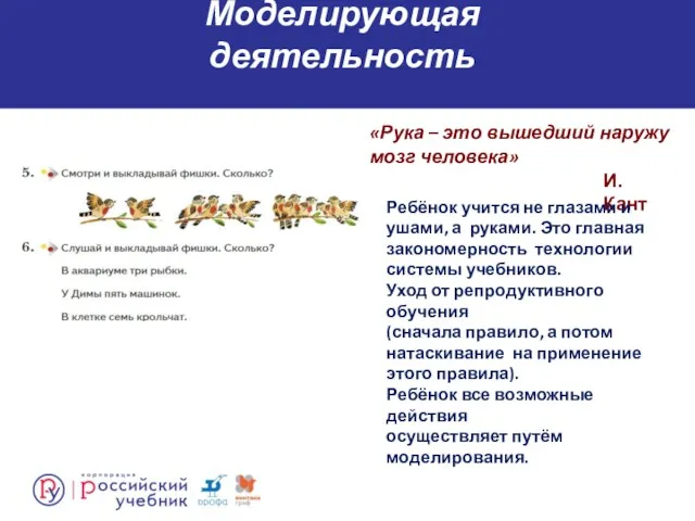 Моделирующая деятельность «Рука – это вышедший наружу мозг человека» И.Кант