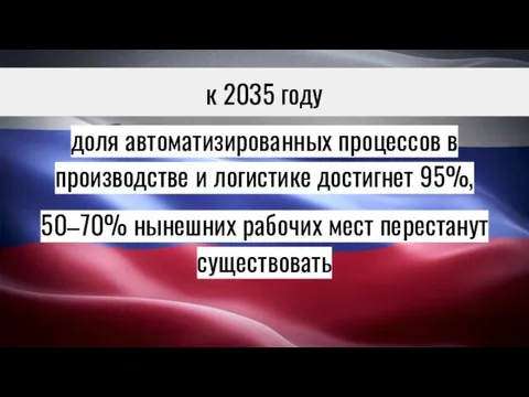 к 2035 году доля автоматизированных процессов в производстве и логистике