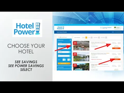 CHOOSE YOUR HOTEL SEE SAVINGS SEE POWER SAVINGS SELECT