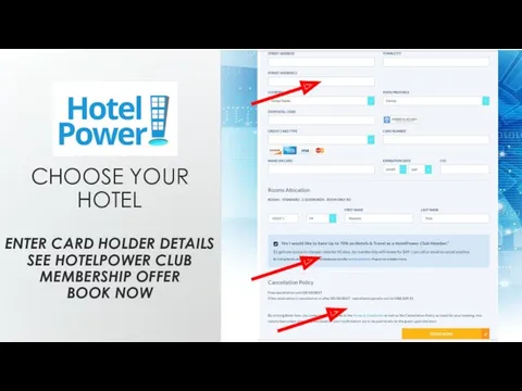 CHOOSE YOUR HOTEL ENTER CARD HOLDER DETAILS SEE HOTELPOWER CLUB MEMBERSHIP OFFER BOOK NOW