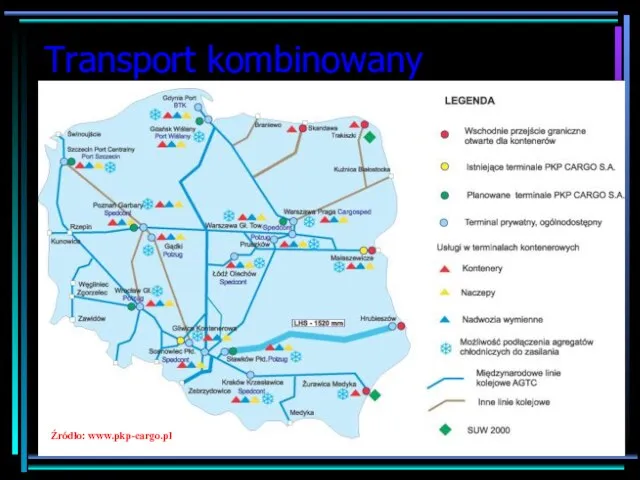 Transport kombinowany Źródło: www.pkp-cargo.pl