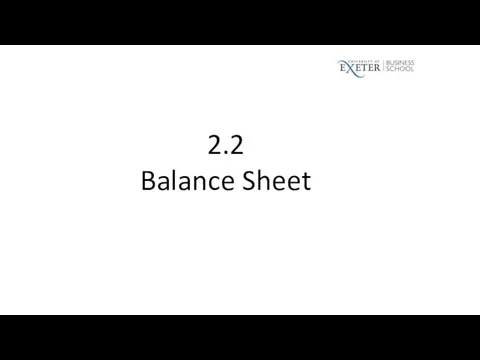 2.2 Balance Sheet