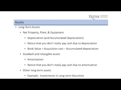 Assets Long-Term Assets Net Property, Plant, & Equipment Depreciation (and