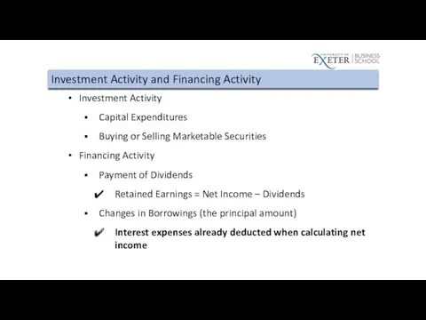Investment Activity and Financing Activity Investment Activity Capital Expenditures Buying