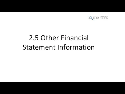 2.5 Other Financial Statement Information