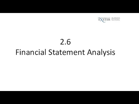 2.6 Financial Statement Analysis