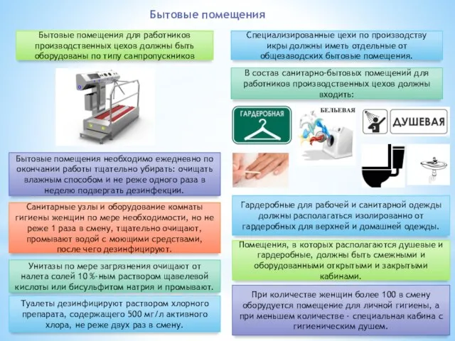 Бытовые помещения Бытовые помещения для работников производственных цехов должны быть