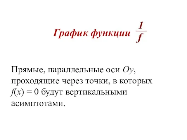 График функции Прямые, параллельные оси Оу, проходящие через точки, в