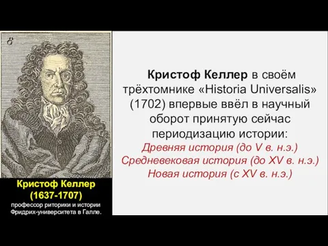 Кристоф Келлер (1637-1707) профессор риторики и истории Фридрих-университета в Галле.