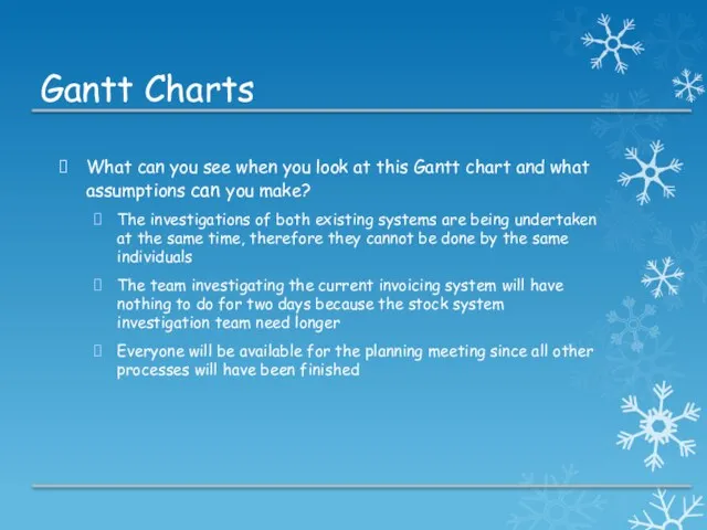 Gantt Charts What can you see when you look at this Gantt chart