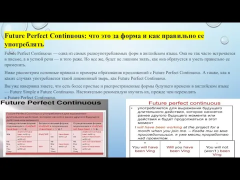 Future Perfect Continuous: что это за форма и как правильно