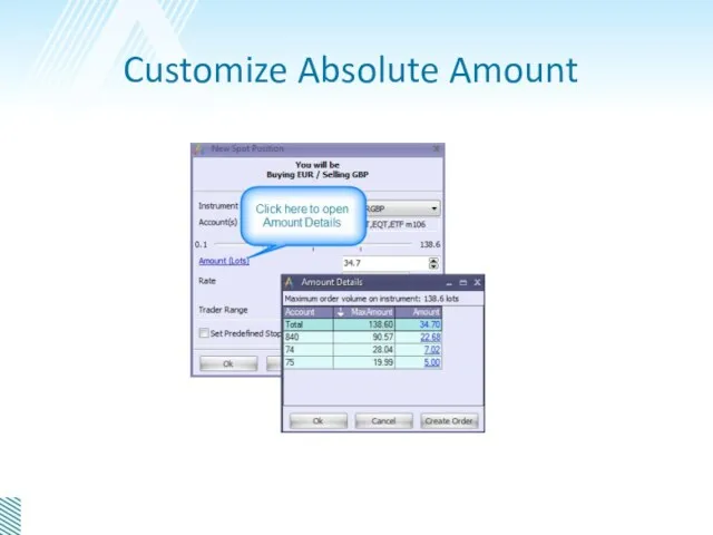 Customize Absolute Amount