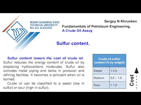 Sergey N Khrunkov Fundamentals of Petroleum Engineering. A Crude Oil