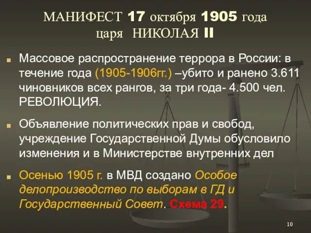 МАНИФЕСТ 17 октября 1905 года царя НИКОЛАЯ II Массовое распространение