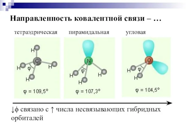 Направленность ковалентной связи – …