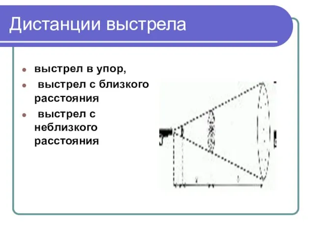 Дистанции выстрела выстрел в упор, выстрел с близкого расстояния выстрел с неблизкого расстояния