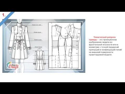 Технический рисунок одежды – это проекционное изображение модели во фронтальной плоскости или в