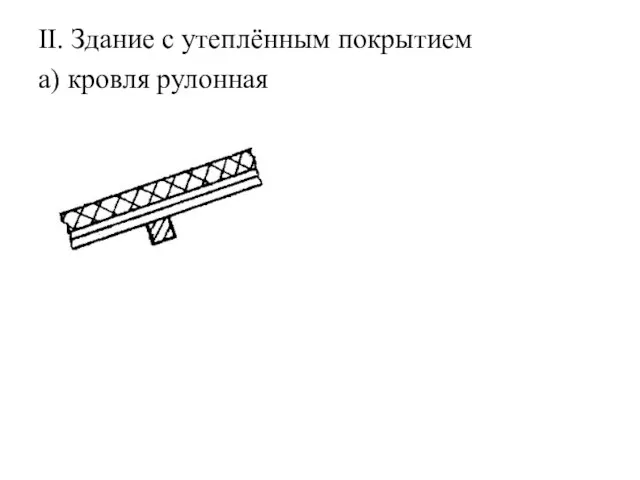 II. Здание с утеплённым покрытием а) кровля рулонная