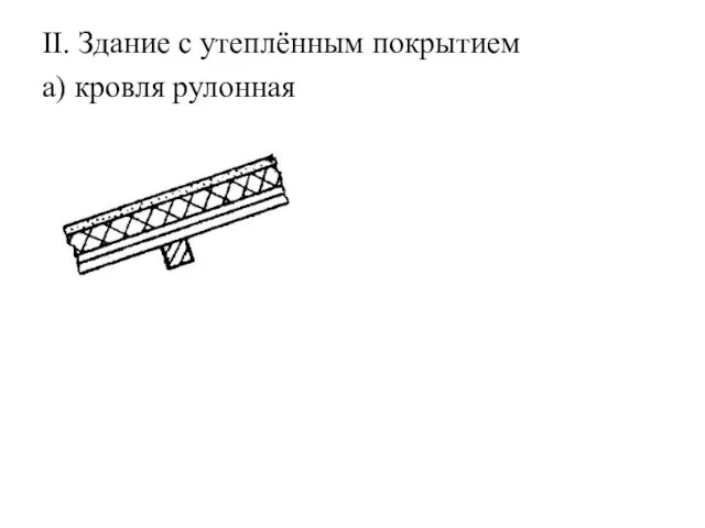 II. Здание с утеплённым покрытием а) кровля рулонная