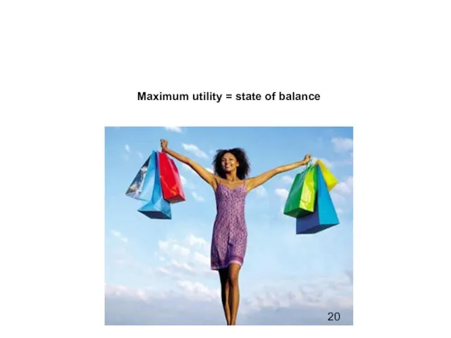 Maximum utility = state of balance