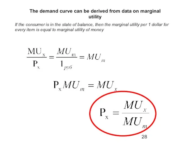 The demand curve can be derived from data on marginal