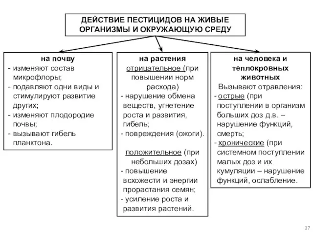 ДЕЙСТВИЕ ПЕСТИЦИДОВ НА ЖИВЫЕ ОРГАНИЗМЫ И ОКРУЖАЮЩУЮ СРЕДУ на почву