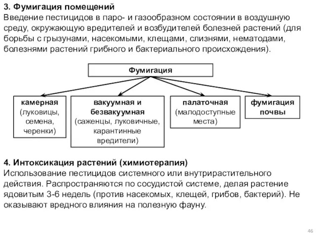 3. Фумигация помещений Введение пестицидов в паро- и газообразном состоянии