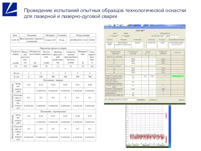 Проведение испытаний опытных образцов технологической оснастки для лазерной и лазерно-дуговой сварки