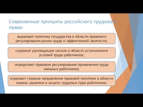 Современные принципы российского трудового права: выражают политику государства в области правового регулирования рынка