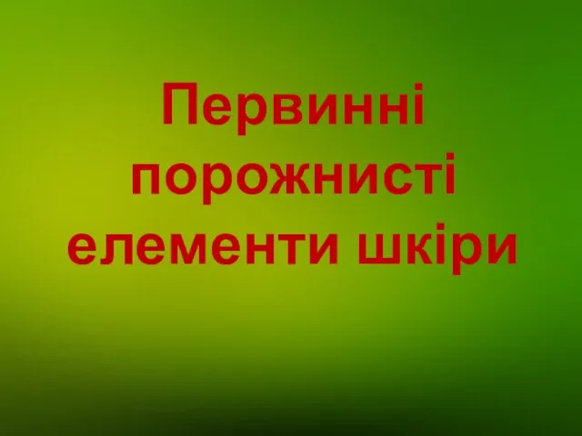 Первинні порожнисті елементи шкіри