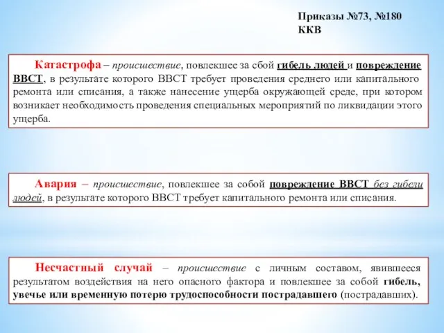 Катастрофа – происшествие, повлекшее за сбой гибель людей и по­вреждение