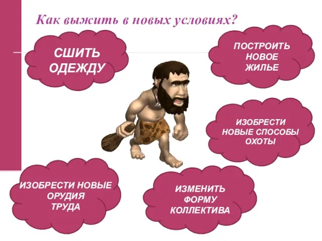 Как выжить в новых условиях? СШИТЬ ОДЕЖДУ ИЗОБРЕСТИ НОВЫЕ ОРУДИЯ