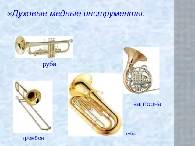 труба валторна тромбон туба Духовые медные инструменты: