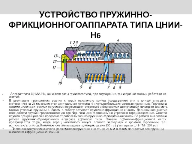 Аппарат типа ЦНИИ-Н6, как и аппараты грузового типа, при соударении,