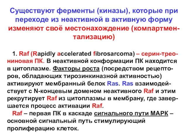 Существуют ферменты (киназы), которые при переходе из неактивной в активную