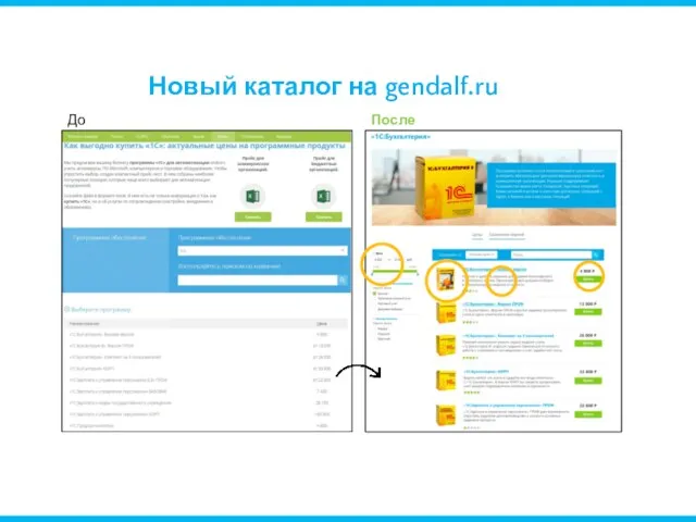 Новый каталог на gendalf.ru До После