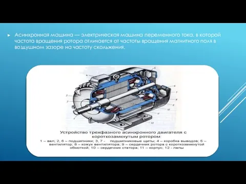 Асинхронная машина — электрическая машина переменного тока, в которой частота